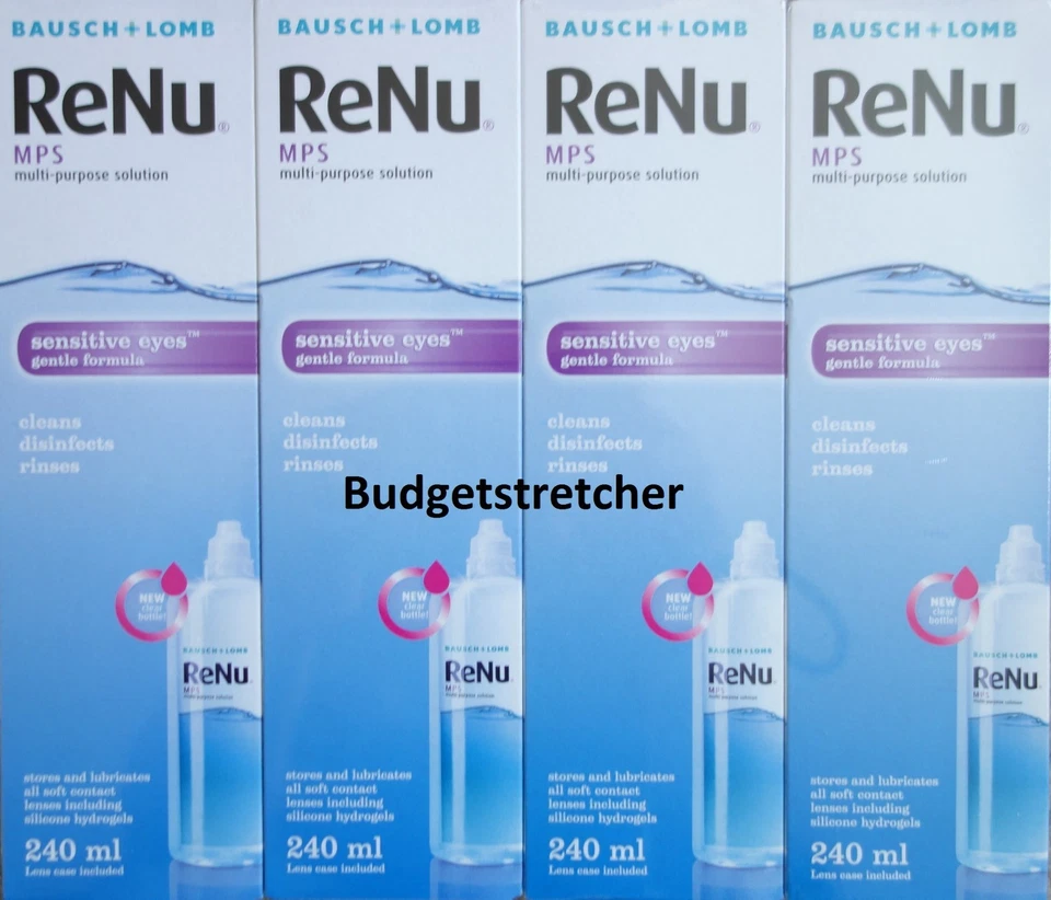 1, 2, 3 or 4 x 240ml NEW Bausch & Lomb ReNu MPS Contact Lens Solution SENSITIVE