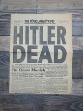 Stars and Stripes Newspaper May 2 1945 Hitler Dead WWII Germany WW2