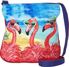 Paul Brent Sun 'n' Sand Flamingo Friends with Sunglasses Crossbody Bag PB9132