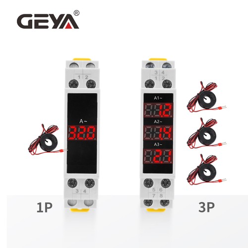 Medidor de Corriente GEYA Monofásico Modular AC0A-100A Pantalla LED 80V-500V - Imagen 2 de 12