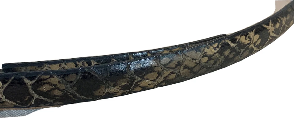 Cinturón de piel de becerro italiano Saks Fifth Avenue talla L 10-12 patrón de piel de serpiente Foto 4 de 4