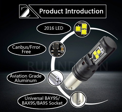 2X BAY9S H21W 2016 LED 120° Pins Indicator Dash Light Reverse Bulb Canbus 12-24V - Picture 3 of 7