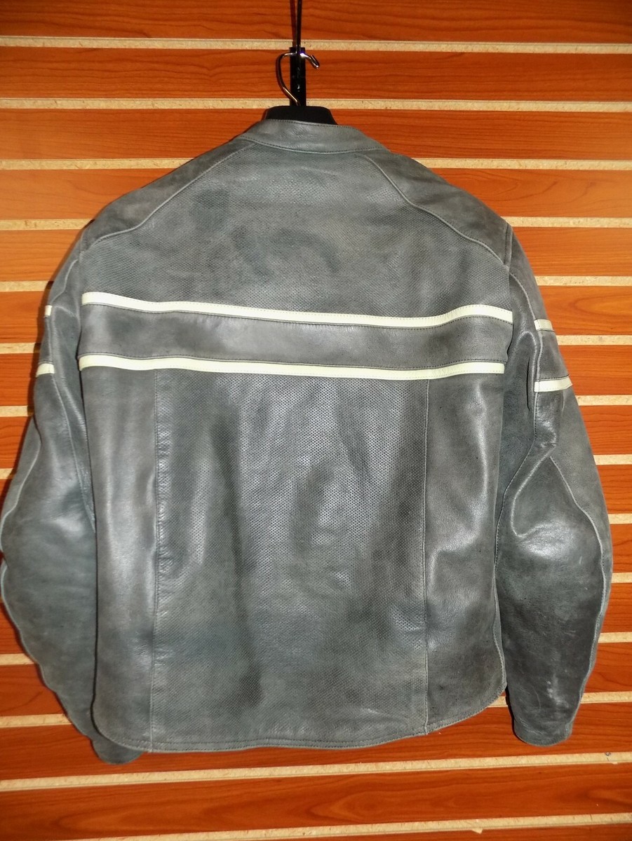Custom BILT Leather Jacket Size 38 #126365 (Grey / Light Green