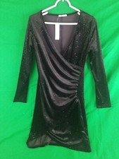 Sexyasasii Womens Dress Size Medium Black Cocktail Dress Long Sleeve NWT
