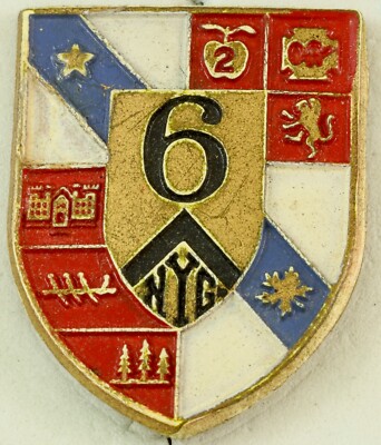6th Regiment, New York Guard Crest DI/DUI (Sew On) PLASTIC, PAINTED