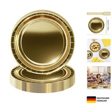 Goldene Pappteller 18cm 16 Stück Einweggeschirr Party Hochzeit Geburtstag