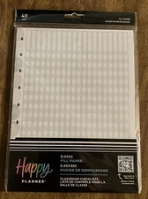 Happy Planner Classic Fill Paper, Classroom Checklists, 40 Sheets, NEW (830)