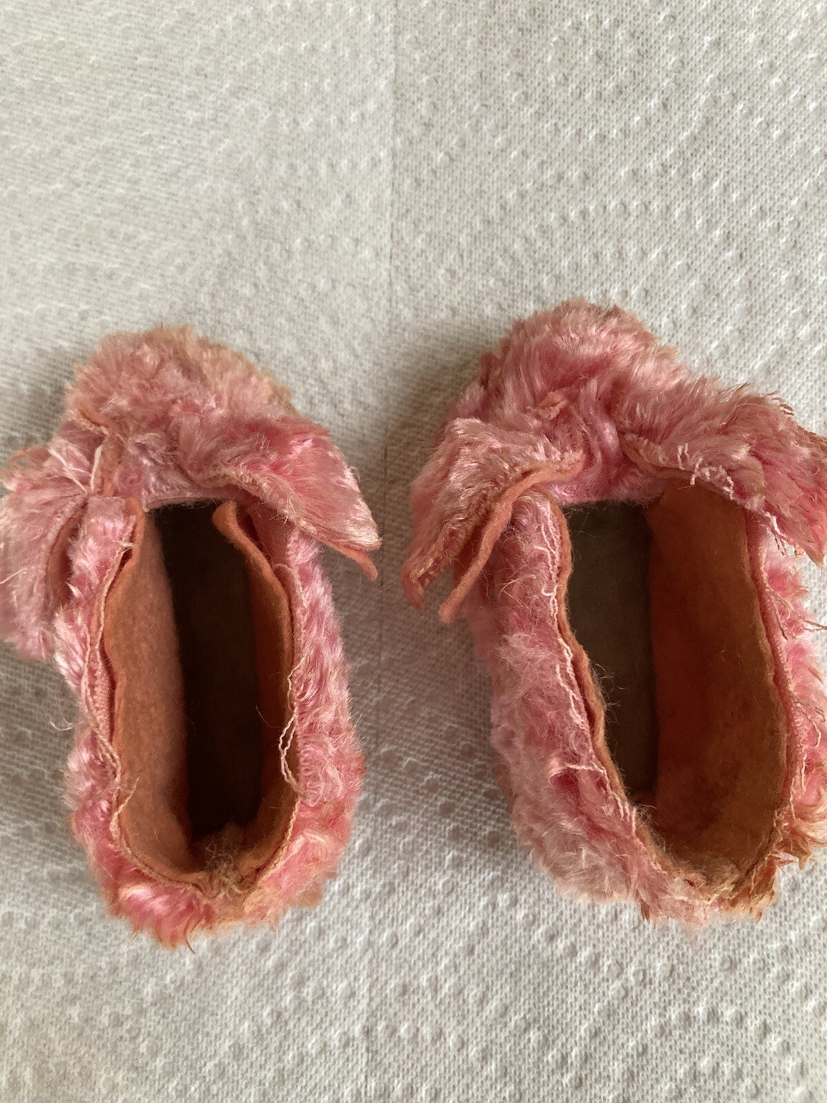 Cute 1940s BABY / DOLL SLIPPERS Pink Bunny Faux Fur eBay