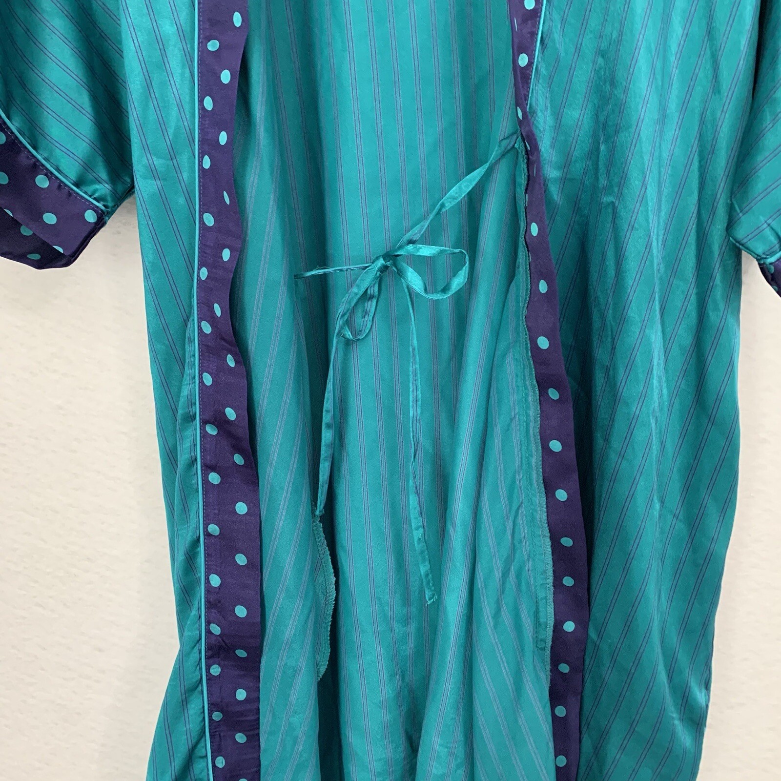 Kathryn Robe Women S Turquoise Purple Stipe Polka Dot Kimono Loungewear Fairy