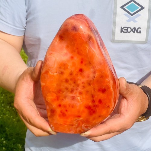 2100g Large Natural Carnelian Red Quartz Agate Crystal Freeform Display Specimen - Picture 4 of 7