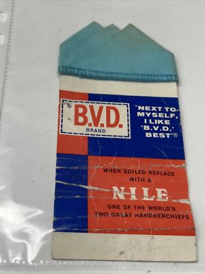 VINTAGE POINT OF SALE ADVERTISEMENT ADVERTISE  HANDKERCHIEF POCKET SQUARE BVD