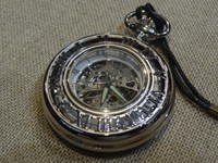 Charles Hubert Mechanical Pocket Watch Skeleton Vest Illuminated Hands Etch Case Charles Hubert Mechanical Pocket Watch Skeleton Vest Illuminated Hands Etch Case