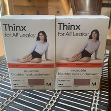 Lot Of 2 Thinx for All Leaks Hi Waist Incontinence Underwear in Desert Rose M