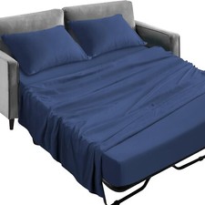 Sleeper Sofa Queen Sheets Set 4 Piece Extra Soft Bed Sheets Set 8" Deep Pocket