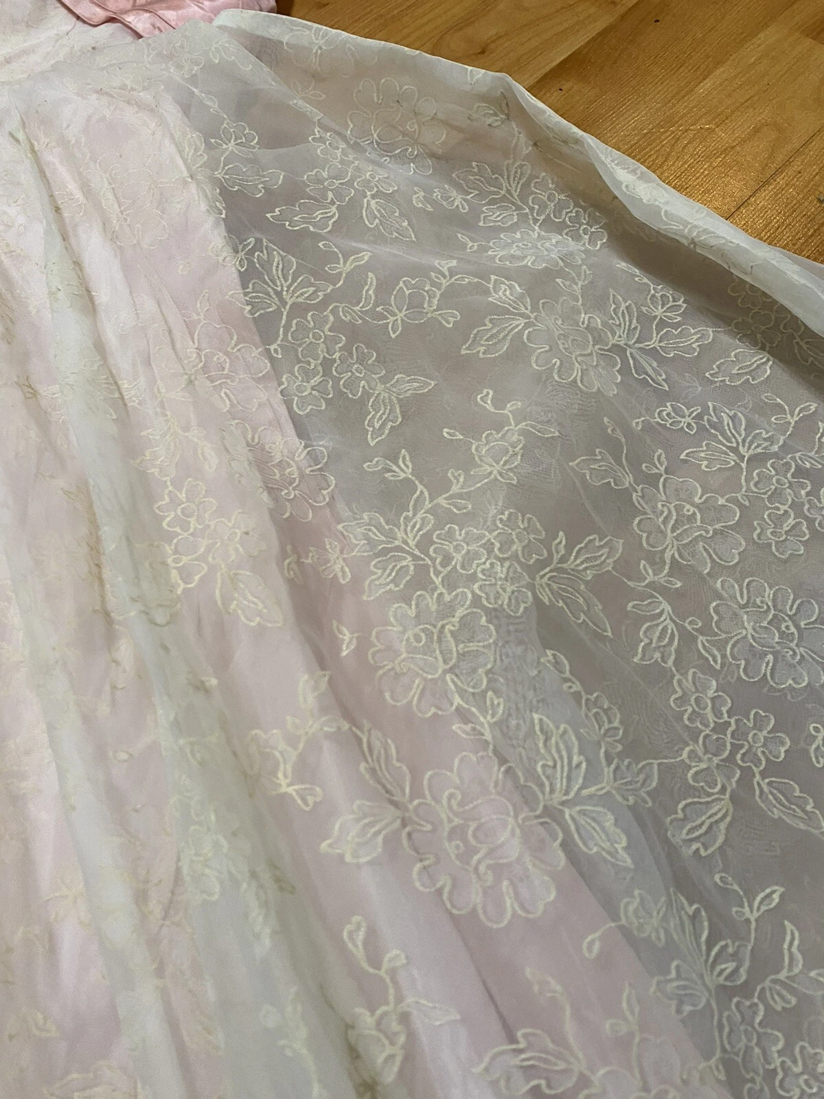 OFF WHITE Abito da sera vintage anni '50 rosa spento bianco vestibilità floreale svasata pinup rosa