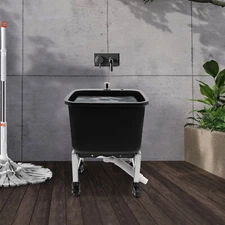 Freestanding Floor Mop Sink, Plastic Mop Basin, Household Mop Buckets US