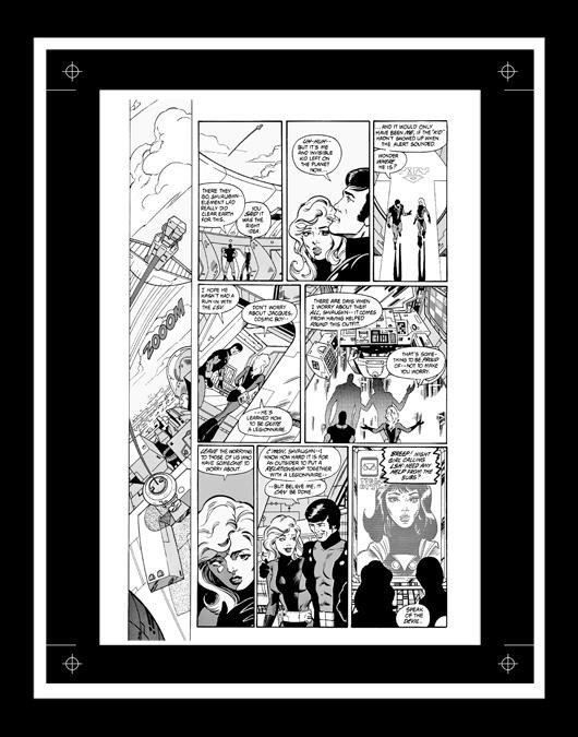 Steve Lightle Legion of Super-Heroes #3 Rare Production Art Pg 5 Monotone