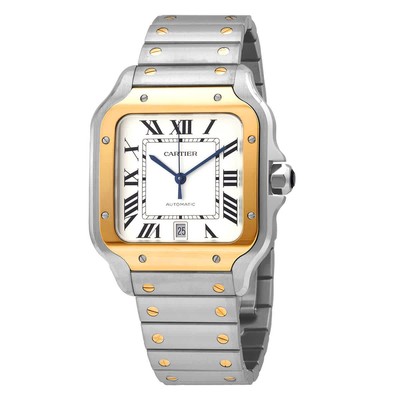 Cartier Santos Automatic Silver Dial Large Men's Watch W2SA0009