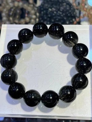 Natural Old Mine Black Rutilated Quartz Bracelet Feng Shui Luck Jewelry