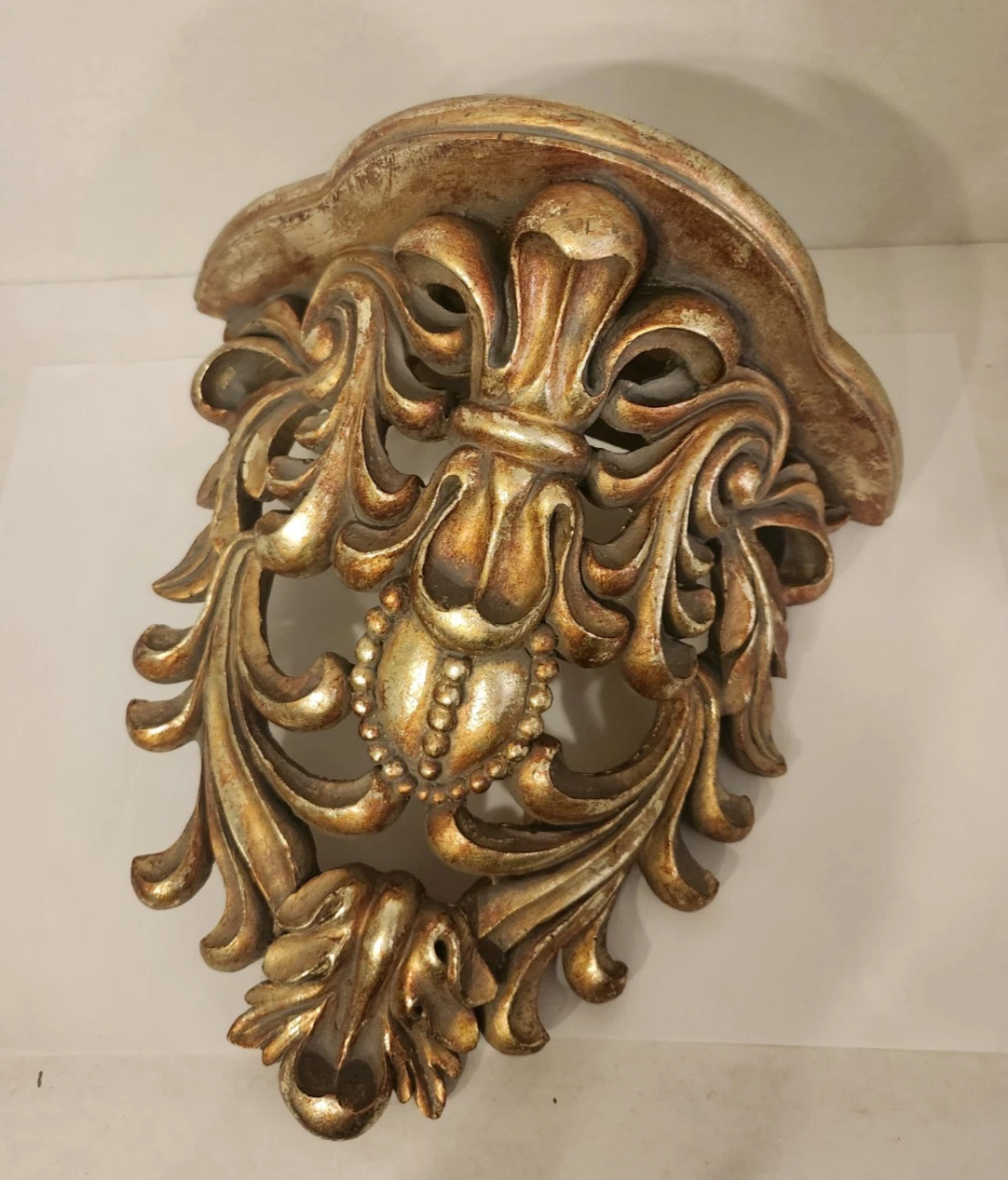 Vintage*LARGE WOOD Carved Baroque/French Italianate Florentine Gold Sconce Shelf
