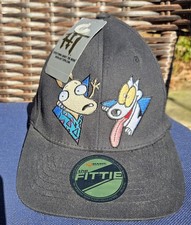 FITTIE BLACK BASEBALL HAT CAP Fitted Rockos M...