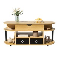 Sonnenh Couchtisch-Set 105 X 50 X 45 Cm Schwarz Holzwerkstoff Mit Stauraum
