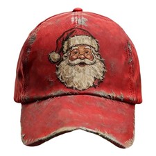 Santa Claus Print Baseball Cap Christmas Red Funny Vintage Baseball Hats For Men