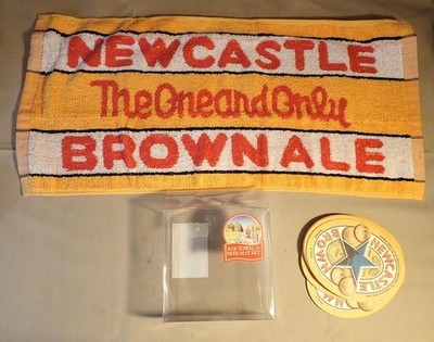 Newcastle The One and Only Brown Ale Woven 100% Cotton Bar Towel & Coasters