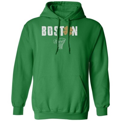 Boston Gold Clover Style - Retro Basketball Inspired Unisex Hooded Sweatshirt