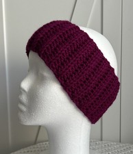 Handmade Crochet Headband Ear Warmer Burgundy Purple Warm And Cozy Fall Winter