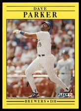 1991 Fleer Dave Parker Milwaukee Brewers #593