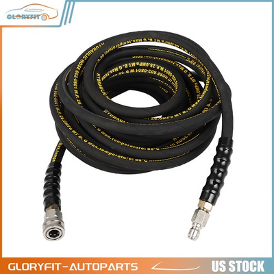 #ad 4000PSI Pressure Washer Hose Hot Cold Water 1 4quot; Kink Wear Hose With 3 8quot; Quick $56.92