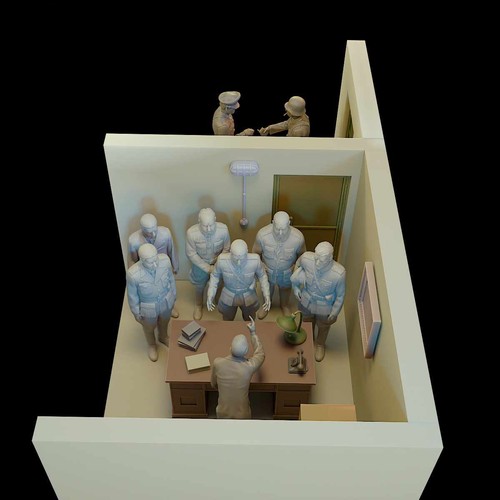 12 Pcs 1/35 1/32 Military Soldiers Resin Model German Soldiers Bunker Unpainted - Picture 3 of 5