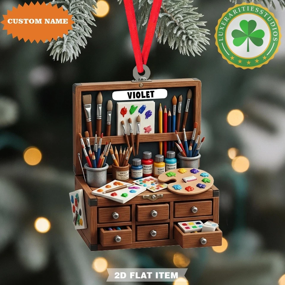 Flacher 2D Ornament individuell Künstler Christbaumschmuck Kunst Zubehör Deko