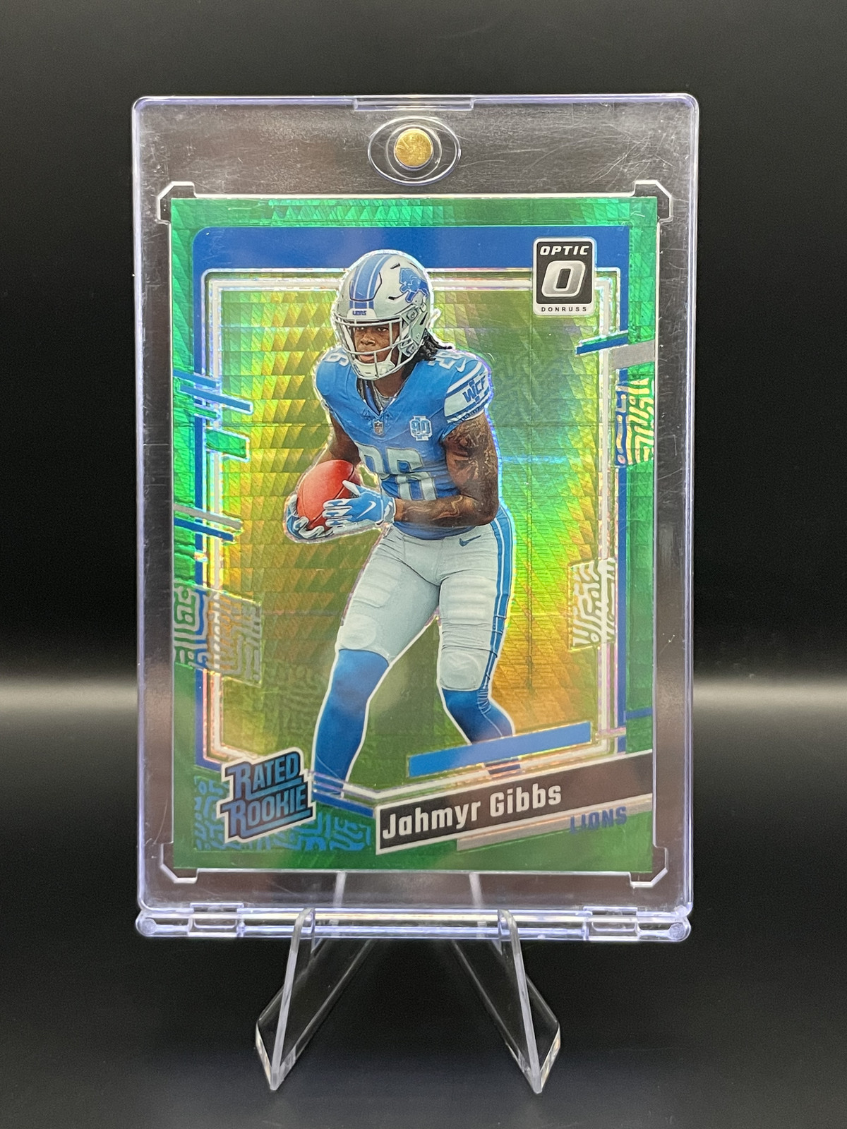 2023 Panini Donruss Optic - Rated Rookie Jahmyr Gibbs #236 Green Hyper Prizm...