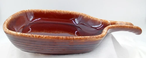 Hull Pottery Tray Serving Dish Brown Drip Square Handle Oven Proof  Vintage USA