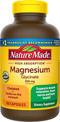Nature Made Magnesium Glycinate 200 Mg per Serving, Magnesium Supplement for Mus