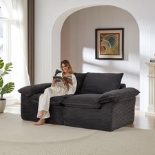 Modern Cloud Corduroy Sofa w/ Comfortable Seating, 80"L