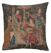 Cushion Cover - Concert - Medieval Tapestry Throw Pillow Cover - 16x16 in New