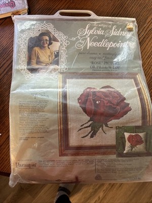 VTG NOS Sylvia Sidney Needlepoint Rose Kit # B5002 NEW.  NOS