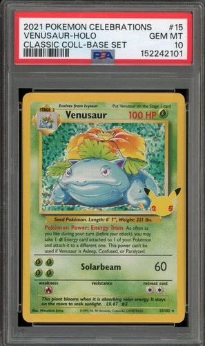 Pokemon Venusaur Celebrations Classic Coll. Base Set Holo Rare #15 PSA 10