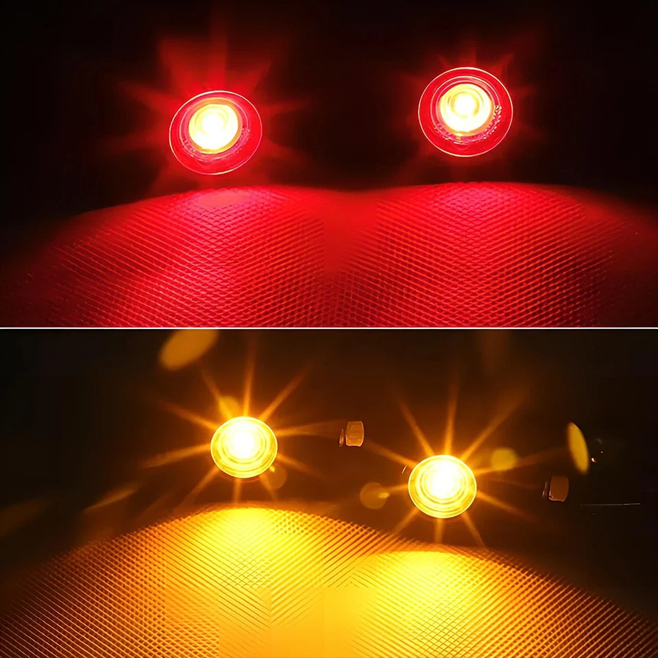 2X Intermitente de freno LED rojo bala/ámbar para motocicleta señal de giro mini indicador cola Foto 3 de 4