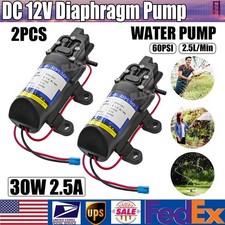 2X 12V Self Priming Sprayer 60PSI Electric Water Pump for RV Camper Marine Boat