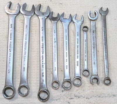  Vintage Proto Professional  Wrench Set 9 Piece USA Made Tools Challenger & LA.