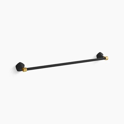 Kohler Occasion 24'' Towel Bar Matte Black & Moderne Brass 27061-BMB NEW 