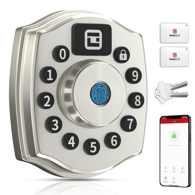 Geek Smart Door Lock with Keypad, Fingerprint Door Knob with App, Smart Deadb...