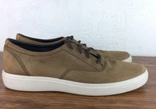 Ecco 43 Casual Sneakers Shoes Brown Nubuck Leather Mens Size US 9 Low Top