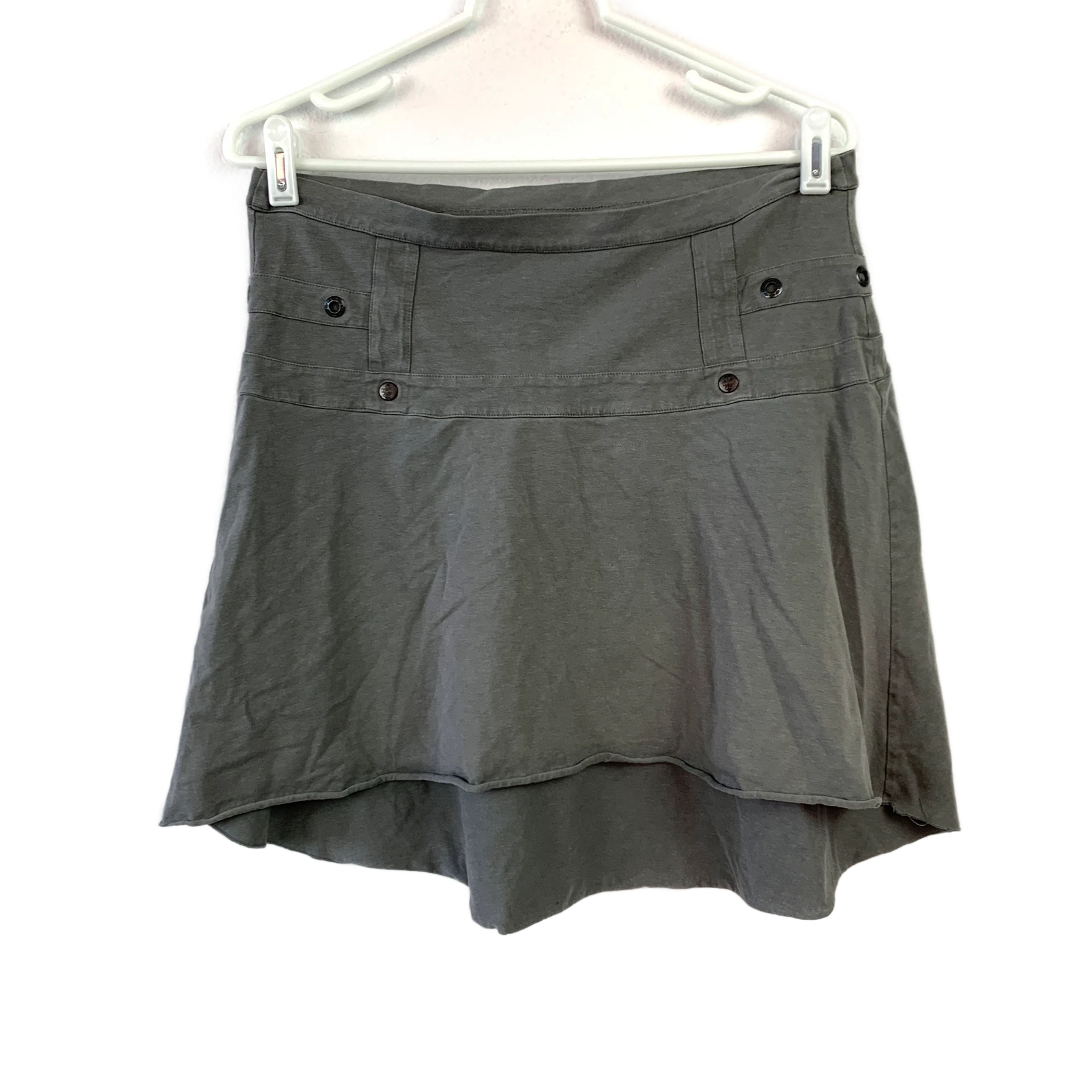 Nomads Hemp Wear Gray A-Line Hi-Lo Skirt Women's M Organic Cotton Blend