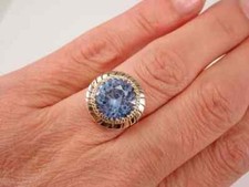 2Ct Round Lab Created Blue Topaz Solitaire Wedding Ring 14K Yellow Gold Plated