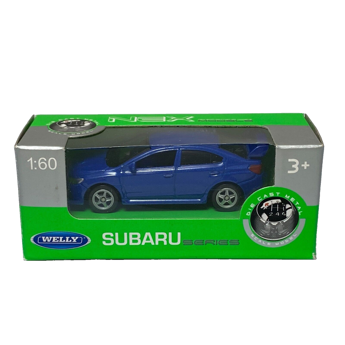 Subaru WRX STi VA Sedan Blue Welly 1:60 1:64 Series Scale Toy Car